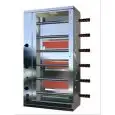MULTIGRILL DE GAS - MOD. CGV6 - Armazón de acero inox - N. 5 quemadores radiantes con válvula de seguridad - N. 6 + 5 espadas inox - Conexión 230v MONOFÁSICO - Potencia termica 10,5 KW - Medidas: cm L 58,7 X P 31,5 X 110,5 h - CE