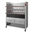 ASADOR A LA BRASA - MOD. CHURRASCO/CM29C - Motorreductores independientes para cada espada - N. 29 Spade - N° pisos: 3 - Potencia: 225 W - Alimentación MONOFÁSICA  - Medidas: cm A 132 x F 56,5 x 162 h - CE