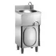 LAVAMANOS SOBRE MUEBLE - MOD. LM 48 M - Estructura Inox - PUERTA ABATIBLE - PULSADOR DE RODILLA - Medidas cm 40 x 40 x 85 h