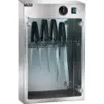ESTERILIZADOR ELÉCTRICO PARA CUCHILLOS de PARED - de Rayos ULTRAVIOLETAS - MOD. SUV 10 - Capacidad 10 cuchillos - Potencia de irradiación: N° 1 Lámpara UV/C W 16 - Alimentación Monofásica 230V/1/50-60Hz - Medidas cm L 43 x P 16 x h 64 - CE