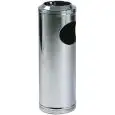 PAPELERA CON CENICERO INOX - MOD. AV4650 - Con tapa de red cromada - Medidas cm ø 20 x h 60