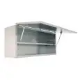 Armario colgante de pared Inox - con puerta basculante - base inox lisa - estante intermedio liso