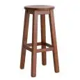 TABURETE PUB - MOD. SG 081 - Estructura y Asiento en madera de Haya Barnizada - Para INTERIORES - Medidas Cm L 35 x P 35 x H 77 - CE