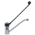 GRIFO PARA FREGADERO - MOD. MFBNS2 - MONOMANDO DE 1 AGUA - Palanca clínica negra EXTRA LARGA  - Caño ø 22 cm - Orificio de fijación ø 32 mm