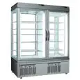 VITRINA REFRIGERADA para PASTELERÍA y HELADERÍA - MOD. TEK/53 - ESTRUCTURA EXTERIOR DE ALUMINIO ANODIZADO - CRISTAL DE BAJA EMISIVIDAD - TEMP. °C +5/-25; -5/+10 - DOS COMPARTIMIENTOS SEPARADOS - Alimentación monofásica - REFRIGERACIÓN VENTILADA - CRISTAL 