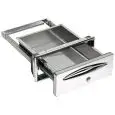 CAJÓN DE SERVICIO CON LLAVE INOX - Línea ICE - Mod. IC CS PC40 - Aristas curvas - Agujero de instalación cm L 35 x 14 H - Profundidad del cajón cm 44,4