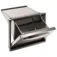 TOLVA CAFÉ INOX - Línea ICE - Mod. IC TRB 35/45 - Aristas curvas - Cuba estanca para eliminar el deflujo de residuos líquidos - Agujero de instalación cm L 35/44 x 27,3/30,5 H (según el modelo)