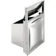TOLVA RESIDUOS en INOX (con tapa basculante) - Línea ICE - Mod. IC TRR 70 VV - Contenedor interior extraíble - Agujero de instalación cm L 44 x 70 H