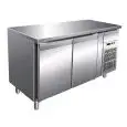MESA REFRIGERADA DE ACERO INOX AISI 304 - PARA SNAKS - VENTILADO - Mod. G-SNACK2100TN - 2 PUERTAS - CAPACIDAD BRUTA Lt 228 - TEMPERATURA -2°/+8°C - Medidas cm. A 136 x F 60 x h 86 - CE