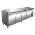 MESA REFRIGERADA DE ACERO INOX AISI 304 - PARA SNAKS - VENTILADO - Mod. G-SNACK4100TN - 4 PUERTAS - CAPACIDAD BRUTA Lt 449 - TEMPERATURA -2°/+8°C - Medidas cm. A 223 x F 60 x h 86 - CE