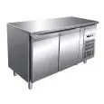 MESA REFRIGERADA DE ACERO INOX AISI 304 - PASTELERÍA - VENTILADO - Mod. G-PA2100TN - 2 PUERTAS - CAPACIDAD BRUTA Lt 390 - TEMPERATURA +2°/+8°C - Medidas cm. A 151 x F 80 x h 86 - CE