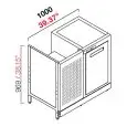 CONTRA MOSTRADOR BAR REFRIGERADO - SEMIACABADO - MOD. RBBR10063 - Alimentación monofásica V230/50hz - CON UNIDAD CONDENSADORA INCORPORADA - Medidas cm L 100 x P 63 x h 96,9