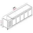 CONTRA MOSTRADOR BAR REFRIGERADO - SEMIACABADO - MOD. RBBR30055 - Alimentación monofásica V230/50hz - CON UNIDAD CONDENSADORA INCORPORADA - Medidas cm L 300 x P 55 x h 92
