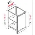 CONTRA MOSTRADOR BAR NEUTRO - PANEL SEMIACABADO - MOD. RBL500ANTA - ESTRUCTURA METÁLICA - N. 1 PUERTA BATIENTE EN MELAMINA GRIS - DISPONIBLE EN 3 PROFUNDIDADES: 40, 55, 63 CM