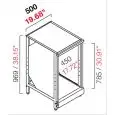 CONTRA MOSTRADOR BAR NEUTRO - PANEL SEMIACABADO - MOD. RBL500ARANDELAS DE TAZA - ESTRUCTURA METÁLICA - PARA LAVADORAS DE VASOS - DISPONIBLE EN 2 PROFUNDIDADES: cm 55, 63