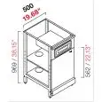CONTRA MOSTRADOR BAR NEUTRO PARA MÁQUINA DE CAFÉ - SEMIACABADO - MOD. RBL500CASSCASSA_ANTA - ESTRUCTURA METÁLICA - N. 1 CAJÓN DE EFECTIVO - N. 1 PUERTA EN MELAMINA GRIS - DISPONIBLE EN 2 PROFUNDIDADES: cm 55, 63 - DIM cm L 50 X H 96,9