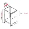 CONTRA MOSTRADOR BAR NEUTRO - PANEL SEMIACABADO - MOD. RBL5002CASS - ESTRUCTURA METÁLICA - N.2 CAJONES DE MELAMINA GRIS - DISPONIBLE EN 2 PROFUNDIDADES: cm 55, 63 - DIM cm L 50 X H 96,9