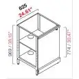CONTRA MOSTRADOR BAR NEUTRO - PANEL SEMIACABADO - MOD. RBL625ANTA - ESTRUCTURA METÁLICA - N. 1 PUERTA BATIENTE EN MELAMINA GRIS - DISPONIBLE EN 3 PROFUNDIDADES: cm 40, 55, 63 - DIM cm L 62,5 X H 96,9