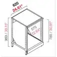 CONTRA MOSTRADOR BAR NEUTRO - PANEL SEMIACABADO - MOD. RBL625LAVATAZZE - ESTRUCTURA METÁLICA - PARA LAVADORAS DE VASOS - DISPONIBLES EN 2 PROFUNDIDADES: cm 55, 63 - DIM cm L 62,5 X H 96,9