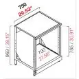 CONTRA MOSTRADOR BAR NEUTRO - PANEL SEMIACABADO - MOD. RBL750LAVATAZZE - ESTRUCTURA METÁLICA - PARA LAVADORAS DE VASOS - DISPONIBLES EN 2 PROFUNDIDADES: cm 55, 63 - DIM cm L 75 X H 96,9