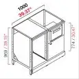 CONTRA MOSTRADOR BAR NEUTRA PARA CAFETERA - PANEL SEMIACABADO - MOD. RBL1000MC2 - ESTRUCTURA METÁLICA - N. 1 CAJÓN INFERIOR - N. 1 PUERTA BAJA EN MELAMINA GRIS - N. 1 COMPARTIMENTO NEUTRO - DISPONIBLE EN 2 PROFUNDIDADES: cm 55, 63