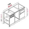 CONTRA MOSTRADOR BAR NEUTRA PARA CAFETERA - PANEL SEMIACABADO - MOD. RBL1500MC - ESTRUCTURA METÁLICA - N. 1 CAJÓN DE EFECTIVO - N. 1 CAJÓN INFERIOR - N. 2 PUERTAS BAJAS EN MELAMINA GRIS - N. 1 COMPARTIMENTO NEUTRO - DISPONIBLE EN 2 PROFUNDIDAD: cm 55, 63
