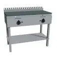 COCEDOR DE PIADINAS a GAS - Mod. RAH1PKGG - Con soporte de acero inox - Placa de acero inoxidable - N. 2 zonas de cocción - Capacidad térmica KW 19,8 - Medidas cm L 102 x P 53 x H 85 - CE