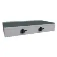 COCEDOR DE PIADINAS ELÉCTRICO - Mod. RA6EKBB - Placa de acero inoxidable - N. 2 zonas de cocción - Potencia KW 4,4 - Alimentación MONOFÁSICA 230V/1/50Hz - Medidas cm L 102 x P 53 x H 25,5 - CE