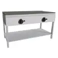 COCEDOR DE PIADINAS ELÉCTRICO - Mod. RA8EKGG - Con soporte de acero inox - Placa de acero inoxidable - N. 2 zonas de cocción - Potencia KW 4,4 - Alimentación MONOFÁSICA 230V/1/50Hz - Medidas cm L 126 x P 53 x H 85 - CE