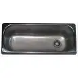 Cuba lavaporcionador -  Juego completo de accesorios incluido - 1 orificio - Medidas cm 27x11 - Altura cm 12