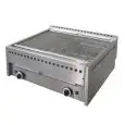 BARBACOA DE PIEDRA VOLCÁNICA DOBLE - MOD HT61 - Parrilla de cocción con varillas redondas - Potencia 18 kW - Alimentación METANO-GPL - Medidas cm L 78 x P 68 x h 32 - CE