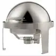 CHAFING DISH DE ACERO INOXIDABLE REDONDO ROTONDO - CAPACIDAD Lt. 6 - MEDIDAS mm. ø 515 x 485 h