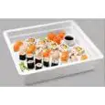 CUBETA DE GASTRONOMÍA DE MELAMINA BLANCA GN 2/3 mm. L 353 x P 325 x 65h - RESISTENTES A LAS RUPTURAS Y SEGURAS AL CONTACTO DE CADA ALIMENTO - LAVABLES EN LAVAVAJILLAS