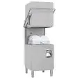LAVAVAJILLAS PROFESIONAL DE ACERO INOX - MOD U110 - CON BOMBA DE DESAGÜE - ALIMENTACIÓN TRIFÁSICA - PASO ÚTIL MÁXIMO cm 45 - CESTA CUADRADA cm 50x50 - CICLO (seg -) 90/120 - Dosificador de abrillantador peristáltico temporizado - Medidas cm L 64 x P 74 x 