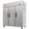 ARMARIO FRIGORÍFICO CONGELADOR COMPACTO DE ACERO INOX - Mod. YBF9242GR - VENTILADO - Capacidad LT 1390 - N. 3 Puertas - TEMPERATURA -22°/-17°C - Dim. cm L 180 x P 73 x h 182 - CE