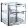 VITRINA EXPOSITORA NEUTRA - MOD. LC43O - N. 2 estantes de exposición - Flancos y frente de vidrio templado - Puertas de policarbonato - Medidas Cm L 37 x P 37 x h 39 - Homologación CE