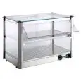 VITRINA EXPOSITORA CALIENTE - MOD. LC63S - N. 2 estantes de exposición - Flancos y frente de vidrio templado - Puertas de policarbonato - Potencia W 400 - Alimentación monofásica 230v/50hz - Medidas Cm L 57 x P 37 x h 39 - Homologación CE