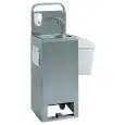 LAVADO DE MANOS AUTÓNOMO - MOD. 806517 - SIN CONECTAR AGUA Y DESAGÜE - SOLO AGUA FRÍA - CAPACIDAD N. 2 JERRY LATAS Lt 13 - DIMENSIONES cm L 41 x P 34,3 x 120 h