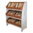 EXPOSITOR DISPENSADOR DE PAN - Mod. EXTRAVIRGO - CON 6 CESTAS INCLINADAS - Dimensiones cm L 110 x P 50 x 150h