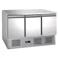 MESA ENSALADERA Y MESA DE TRABAJO REFRIGERADA - Mod. G-S903TOP FC - ESTÁTICA - GASTRONORM 1/1 (cm 53 x 32,5) - N. 3 PUERTAS REFRIGERADAS - TEMPERATURA +2°/+8°C - Medidas cm. A 136,5 x F 70 x h 85 - CE