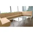 COLECCIÓN SPACE - MOD. SPACE - ESTRUCTURA DELANTERA DE ACERO LAMINADO - ASIENTO Y ESPALDERA DE TEJIDO - ESPESOR LATERAL TÉRMICO cm 2 - POSIBILIDAD DE CREAR DIFERENTES COMPOSICIONES FÁCILMENTE MODIFICABLES - PARA USO INTERNO - A PETICIÓN OTROS ACABADOS DIS