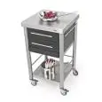 CARRITO DE COCINA - mod. 689502 auxilium - de acero inox - coberturas de Corian nero - con n 2 cajones