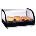 VITRINA CALIENTE - Mod. DHN 300 - Costados de cristal templado - Basamento de acero inox - N. 1 piso - Calentamiento por infrarrojos - Potencia kW 0,3 - Alimentación monofásica - Medidas cm A 55,4 x F 37,6 x 31,1h - Homologación CE