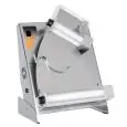 EXTENDEDORA DE PIZZAS - LAMINADORA - 2 PAREJAS DE RODILLOS (rodillos superiores inclinados) mod. DSA 310 - Largo Rodillo cm 30 - Potencia hp 0,33 - 230 V monofásico - Medidas A 47,5 x F 37,5 x H 66 cm - Peso Kg. 28 - CE