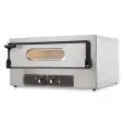 HORNO ELÉCTRICO PARA PIZZA - Mod. CUBO_1 - Puerta acristalada - N. 1 cámara - Base de cocción con piedras refractarias - Medidas de la cámara cm A 61 x F 52 x h 11 - N. Pizzas 2 (Ø cm 30) - Potencia 3,2 Kw - Monofásico - Homologación CE
