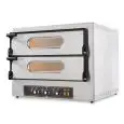 HORNO ELÉCTRICO PARA PIZZA - Mod. CUBO_2 - Puertas acristaladas - N. 2 cámaras - Bases de cocción con piedras refractarias - Medidas de las cámaras cm A 61 x F 52 x h 11 (x2) - N. Pizzas 2 + 2 (Ø cm 30) - Potencia 4,8 Kw - Trifásico o Monofásico - Homolog