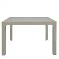 Mesa - color tórtola - Estructura en metal pintado, tablero extensible en cristal, Espesor 8 mm - Modelo 1460-78dt-G9