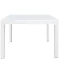 Mesa - color blanco - Estructura en metal pintado, tablero extensible en cristal, Espesor 8 mm - Modelo 1460-78dt-blanco-chiuso