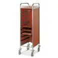 PORTABANDEJAS - MOD. GN/EN 2 - Estructura de tubo cuadrado de acero inox cm. 2X2 - Guías en "L" de acero inoxidable - Capacidad de bandejas GN o EN - PANELES LAMINADOS EN LOS 3 LADOS - RUEDAS giratorias ø cm. 12,5 - CE