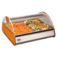 EXPOSITOR DE SOBREMESA VITRINA CALIENTE - SERIE PLANETGN1/1BM - Estructura de acero INOXIDABLE - CUBETAS GN 1/3 y GN 1/1 - Temp. °C +30/+60 - Monofásico - ESTÁTICA - CRISTALES ABRIBLES - Iluminación